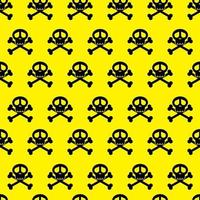 Seamless  background pattern skulls. Danger warning wallpaper. Vector illustrate.