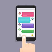 Flat design concept message and chat. Present by icon text message. Vector illustrate