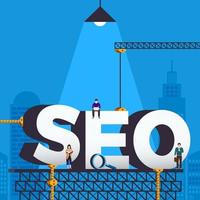 Flat design concept SEO search engine optimize. Vector illustrate.