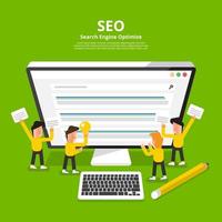 Flat design concept SEO search engine optimize. Vector illustrate.