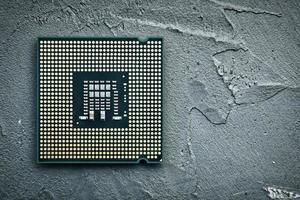 primer plano, de, cpu, chip, procesador de computadora foto