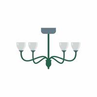 lámpara de techo de muebles en iconos planos de dibujos animados. elementos de diseño de una decoración interior moderna. luz de casa con objeto de lámpara aislado sobre fondo blanco. concepto de luz estética. ilustración vectorial vector