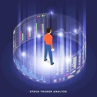 Stock trader exchange vector