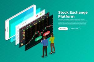 Stock trader exchange vector