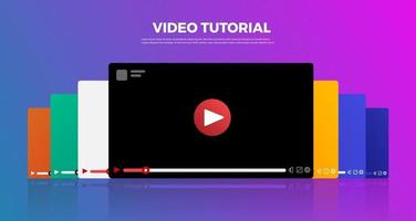 Flat design vlog concept. Create video content and make money. Vector illustrate