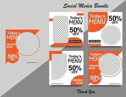 Social media banner for food business. Food social media template for restaurant business. Modern social template post banner. Food discount post template. vector