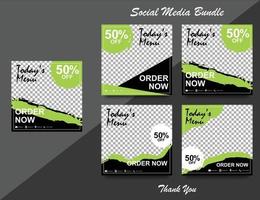 Social media banner for food business. Food social media template for restaurant business. Modern social template post banner. Food discount post template. vector