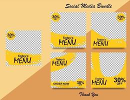 Social media banner for food business. Food social media template for restaurant business. Modern social template post banner. Food discount post template. vector