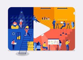 espacio de trabajo crea contenido de video vector