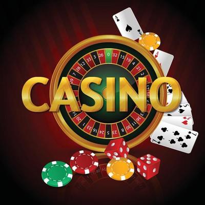 Luxury vip casino gambling game with roulette, casino chips and realistic playing cards