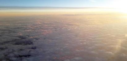 Cloudy skies from the view of a plane photo