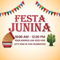 Festa junina event background with creative illustration vector