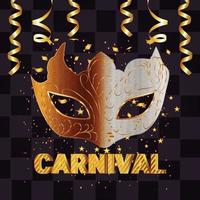 Carnival event poster or greeting card on blue background vector