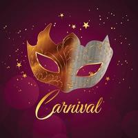 Carnival brazilian event celebration background with realistic mask vector