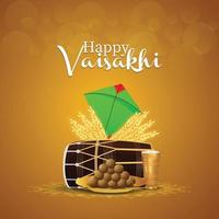 Happy vaisakhi sikh festival illustration with creative and background vector
