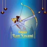 Vector illustration of shri ram for happy ram navami background