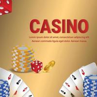 Casino online game with casino slot with colorful chips vector