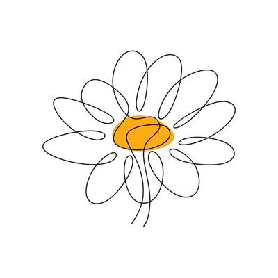 Daisy flower nature line art design t-shirt