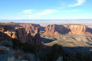 Canyon view of layered sandstone photo