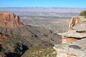 Canyon view of layered sandstone photo