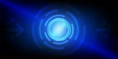 Arrow with button blue technology concept. vector