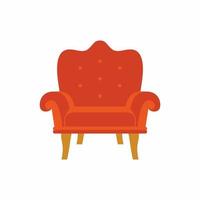 Armchair and slippers, furniture for hand drawn illustrations. Relaxing stool for living room equipment. Home decor design elements isolated on white background. Flat cartoon style vector