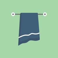 toalla de vector de tela de algodón en el soporte. Toallas de baño símbolo de hogar e higiene. secar con toalla. objeto en la pared. Toalla de tela para el hogar, toalla suave de algodón para ilustración de higiene.