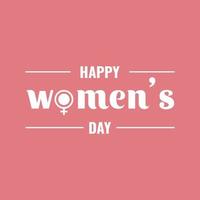 Happy Woman''s Day greeting card design with pastel pink colored. International women's day icon. Empowering woman with minimalist concept. Flat cartoon style vector illustration