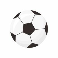 Flat icon of football ball sport. Soccer ball in cartoon style isolated on white background. Equipment for exercise. Championship final play game sport competition. Vector icon for web illustration