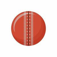 pelota de cricket, diseño plano de equipamiento deportivo. Equipo de cricketer para ejercicio, estilo de vida saludable. Iconos de vector de equipo deportivo de dibujos animados planos para diseño web aislado sobre fondo blanco