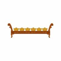 Vector icon of Bonang. An Indonesian musical instrument used in the Javanese gamelan. Hand drawn traditional percussion isolated on white background. Java, Indonesian musical instrument concept.