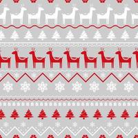 Seamless Christmas pattern with deers, Christmas tree and snowflakes. vector