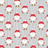 Seamless vector pattern with cute gnomes. For wrapping paper, textiles, fabric and design idea for christmas.