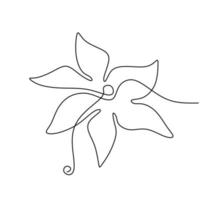 hermosas flores de azalea dibujo de línea continua. una flor floreciente aislada en el fondo blanco. símbolo de la primavera con flora botánica estilo minimalista de arte lineal dibujado a mano. ilustración vectorial vector