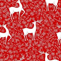 Seamless pattern for Christmas on a red background with white elements Christmas. Beautiful pattern for a luxurious gift wrapping paper, t-shirts, greeting cards 2021. vector