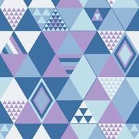 Abstract seamless pattern. Lilac rhombs on blue background geometric design. Vector illustration.