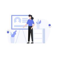 designers research, create and present websites and app vector illustration