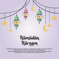 Ramadan Kareem Banner Design Minimalist Drawing of Mosque vector