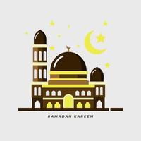 Ramadan Kareem Banner Design Minimalist Drawing of Mosque vector