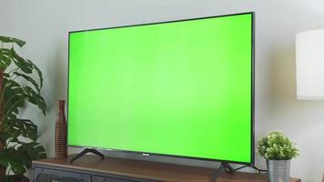 tv grön skärm i vardagsrummet video