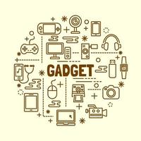 gadget minimal thin line icons set vector