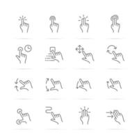 touch screen gesture vector line icons