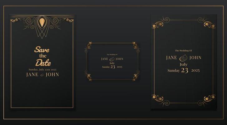 luxury wedding invitation card set