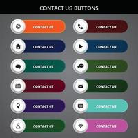 contact us buttons and icon design. vector