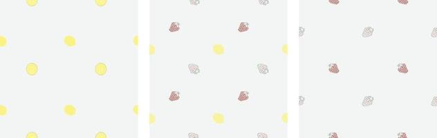 seamless pattern with lemons and strawberries on a white background. vector