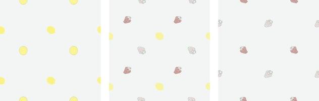 seamless pattern with lemons and strawberries on a white background. vector