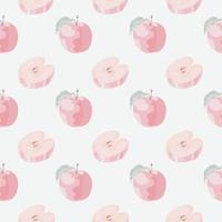 watercolor seamless pattern with red apples and leaves, isolated on a white background. vector