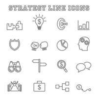 iconos de línea de estrategia vector