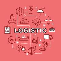 logistic minimal outline icons vector