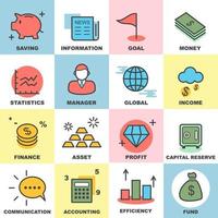 business line icons set vector